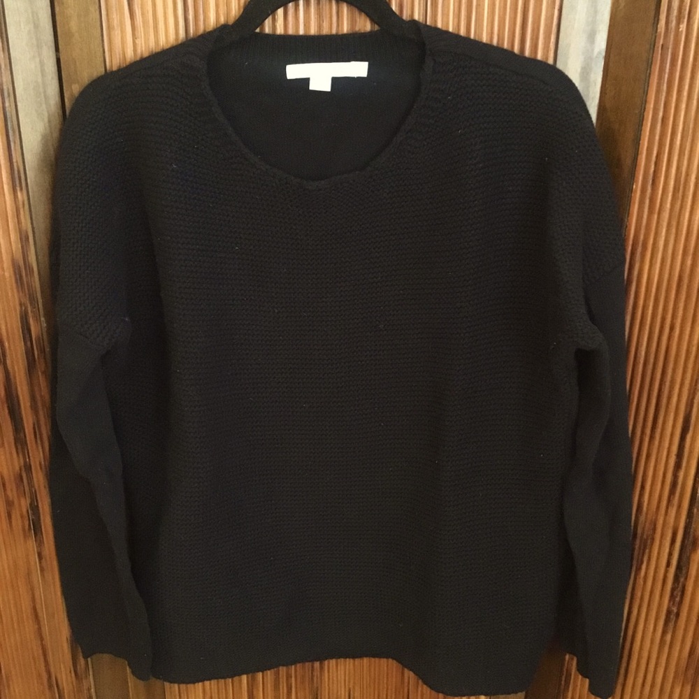 Boden Black Waffle-Knit Sweater
